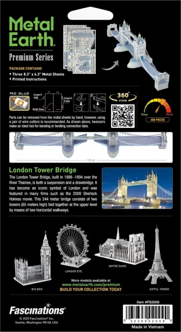 3D-Puzzle Metallbaukasten Premium Serie: Tower Bridge