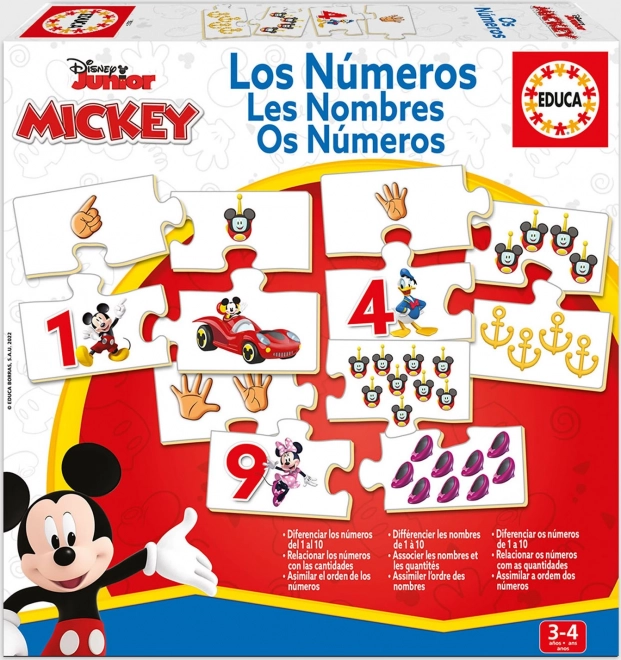 Lernpuzzle Micky Maus und Freunde: Zählen 10x4 Teile