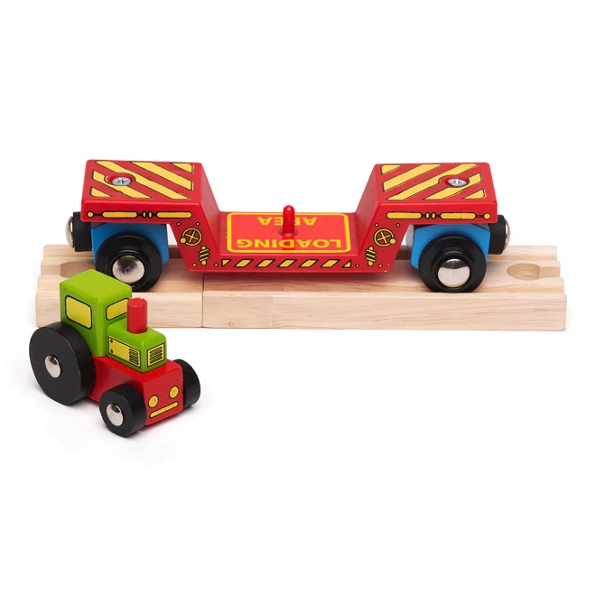 Doppelter Spielspaß: Traktor und Transport auf dem Wagen