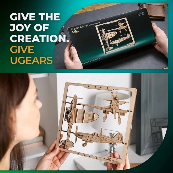 Ugears 3D-Puzzle Kampfflugzeug