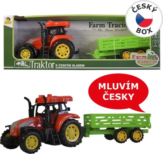 MaDe Traktor mit Anhänger, der Deutsch spricht