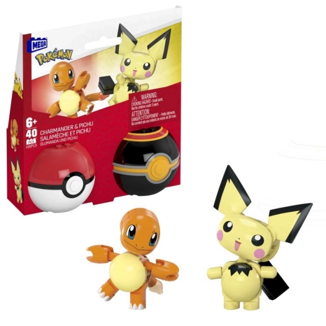 Megablok Pokémon Pokéball Charmander und Pichu