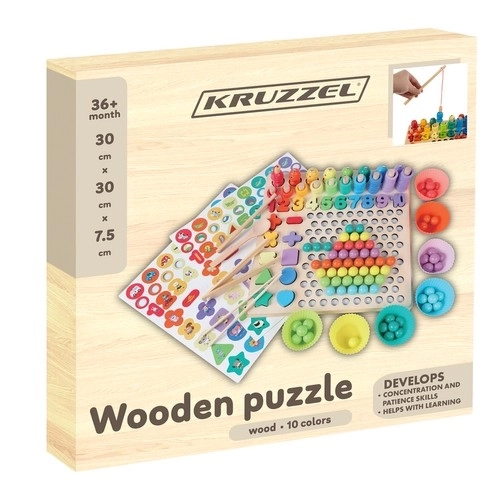 Holz-Puzzlespiel mit Perlen