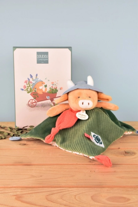Doudou Geschenkset Plüsch-Kuscheltuch Kuh Aneth 27 cm