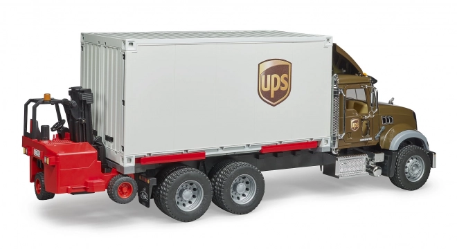 Bruder Mack UPS LKW mit Gabelstapler