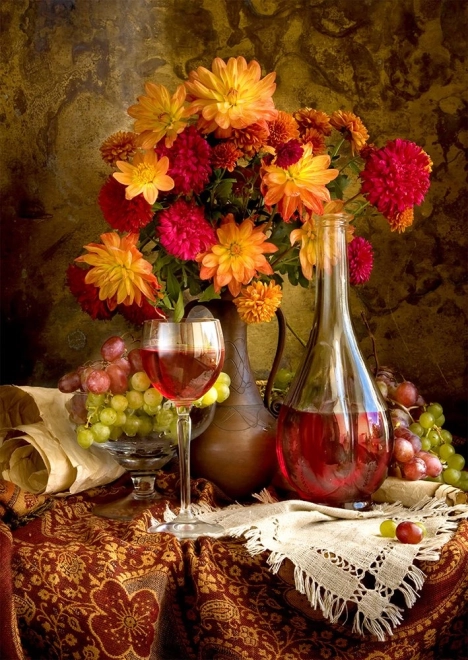 ENJOY Puzzle Dahlien und Wein 1000 Teile