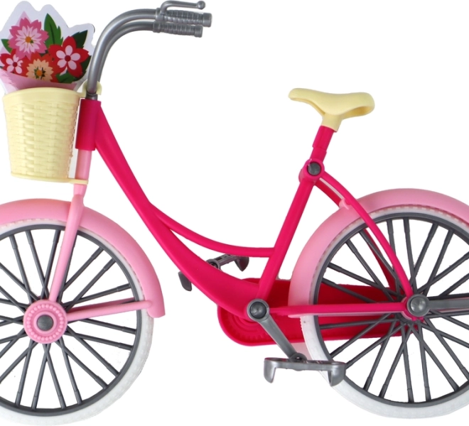 Stilvolles pinkes Fahrrad mit Korb