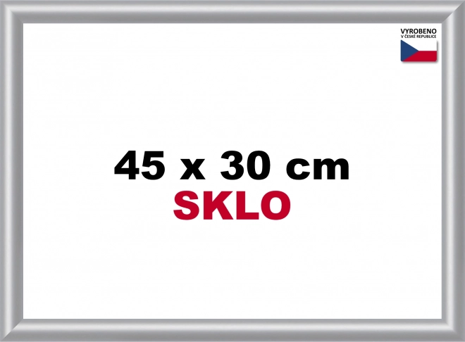 Silberner Kunststoffrahmen 45x30 cm