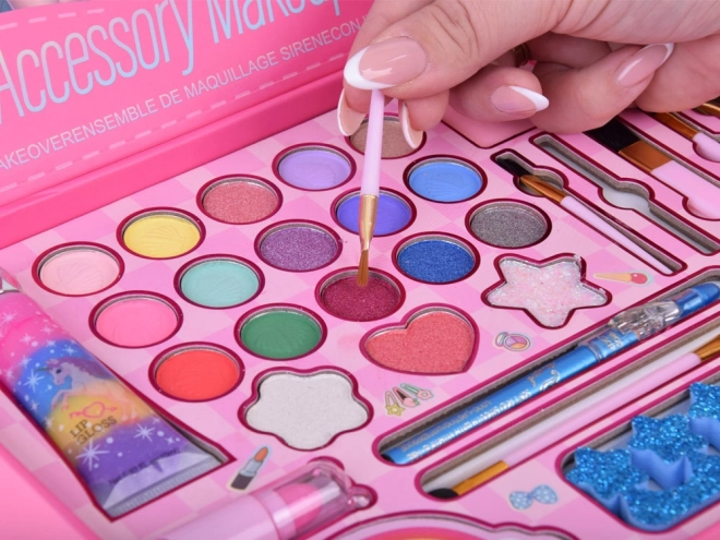 Großes Meerjungfrau Beauty-Set Lidschatten Nagellacke Haarspangen Haargummis