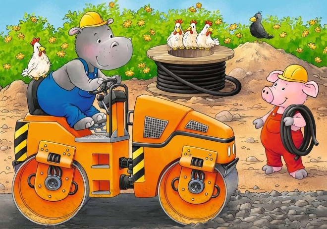 Meine Erste Puzzle Tiere Auf Der Baustelle