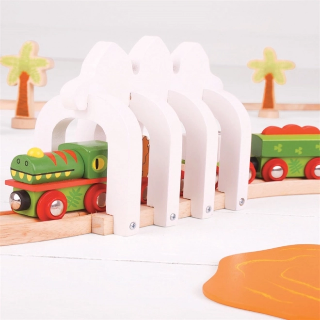 Bigjigs Rail Dinosaurier Zugset mit Schienen