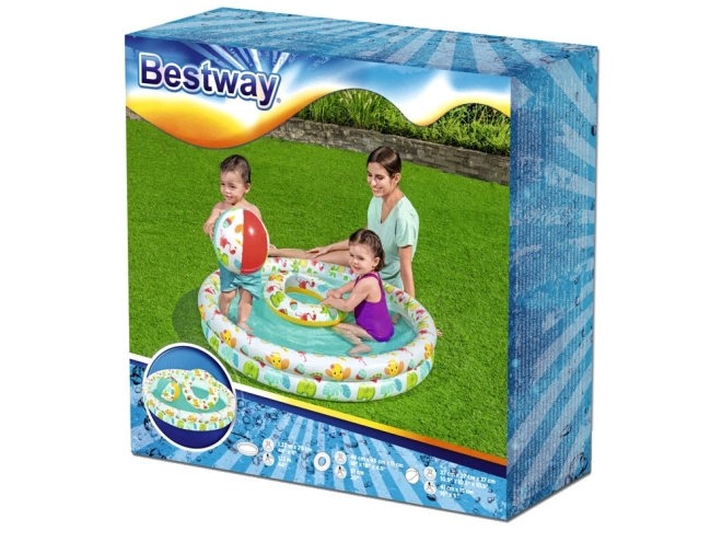 Bestway Kinder-Badeset mit Pool, Ball und Schwimmreifen