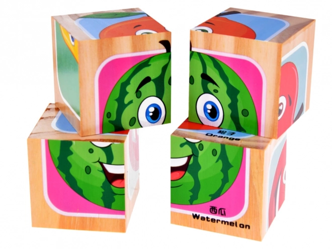 Holzwürfel Fruchtpuzzle