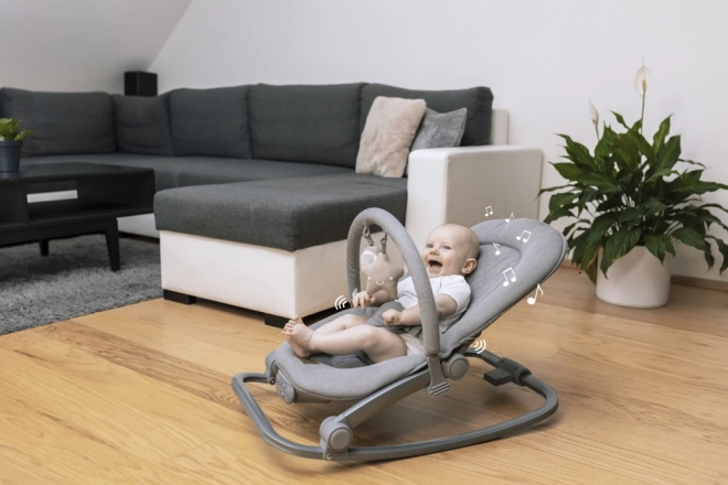 Babywippe Relax 2, Pinke Dreiecke/Grau