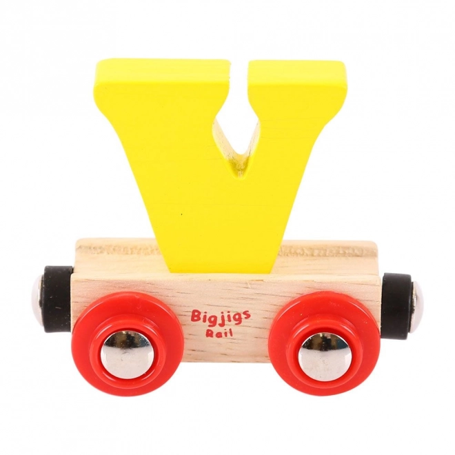 Bigjigs Rail Holzbuchstabenwagen - Buchstabe V
