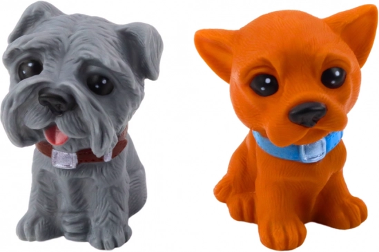 Set aus süßen Welpenfiguren, gummiartig, 6 Stk.