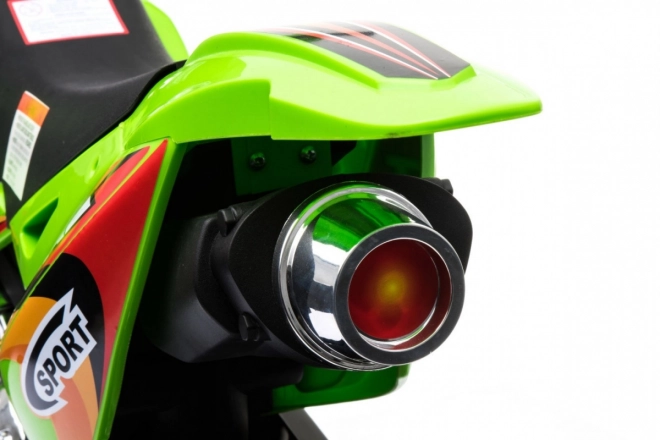 Kindercross-Motorrad mit Akku und LED-Lichtern - Grün