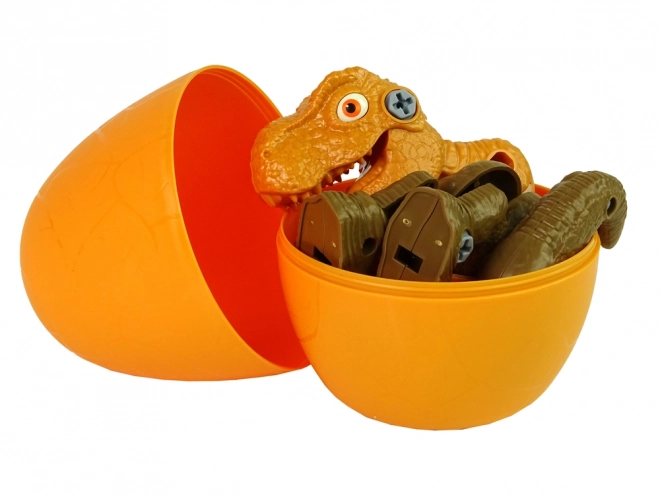 Tyrannosaurus Rex DIY Set mit Ei und Schraubenzieher Orange