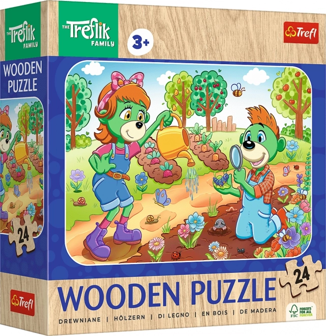 Dreipuzzles Trefl: Familie Treflik kennenlernen - 24 Teile