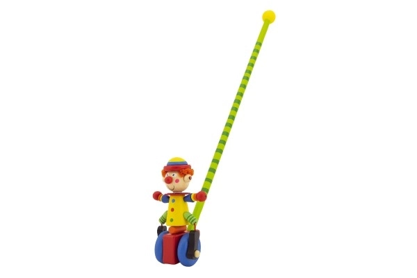 Holz Schiebetier Clown 60cm mit Stab - Bunt