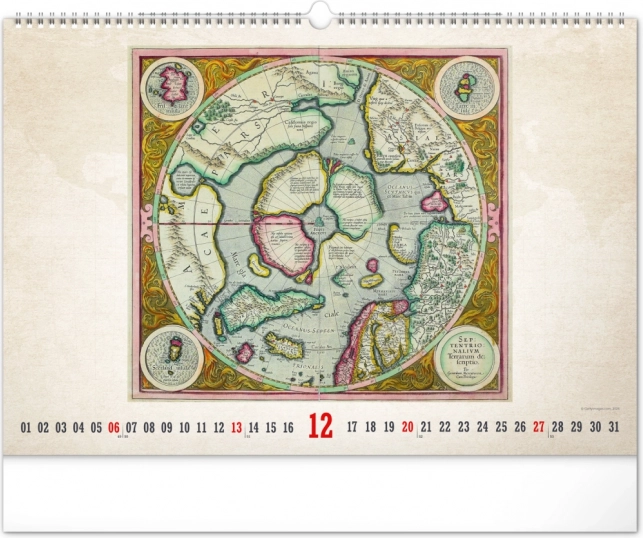 Wandkalender Alte Karten 2026