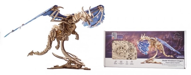 Ugears 3D Holzmechanisches Puzzle Wirbelnder Drache