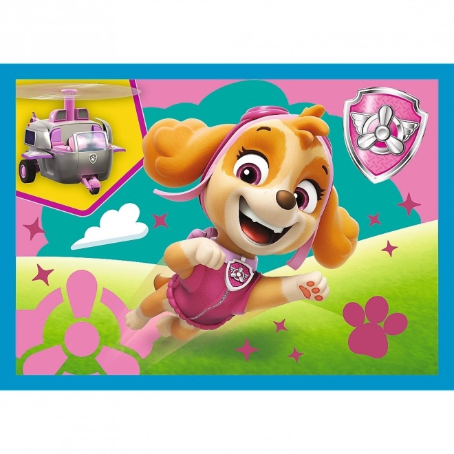 Puzzle 4-in-1 Rennende Hunde Paw Patrol