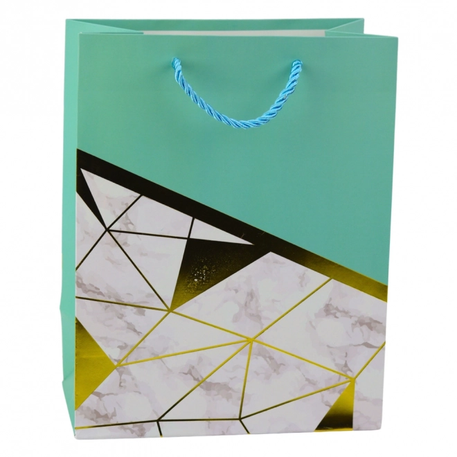 Geschenktüte mit geometrischen Mustern und Marmor-Effekt