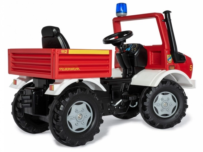 Kinder Feuerwehrwagen Mercedes Unimog mit Pedalantrieb