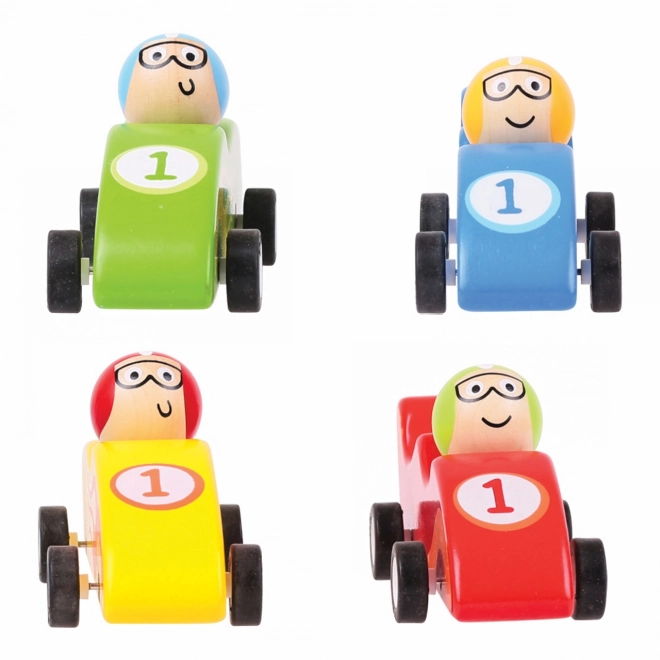 Bigjigs Toys Bunte Holz-Rennauto