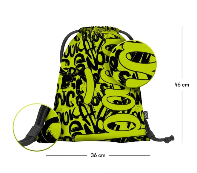 BAAGL 3 SET Core Lime: Rucksack, Federmäppchen, Beutel