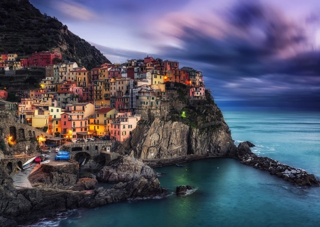 Puzzle ENJOY Manarola in der Dämmerung, Cinque Terre, Italien – 1000 Teile