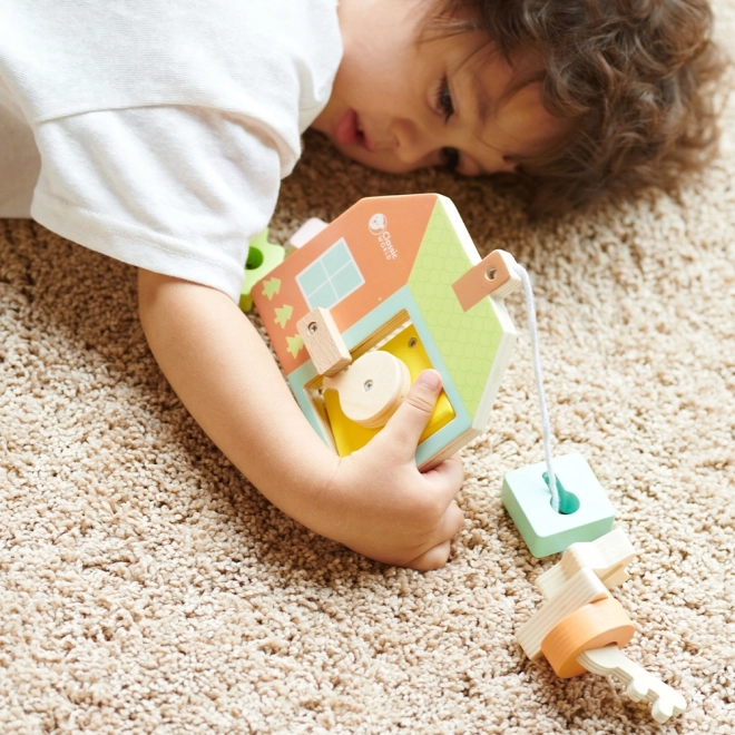Classic World Montessori Holzfädelspiel Schlüssel und Türen 11 Stk.
