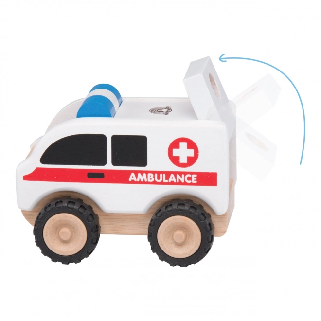 Wonderworld Holzspielzeug Mini-Krankenwagen