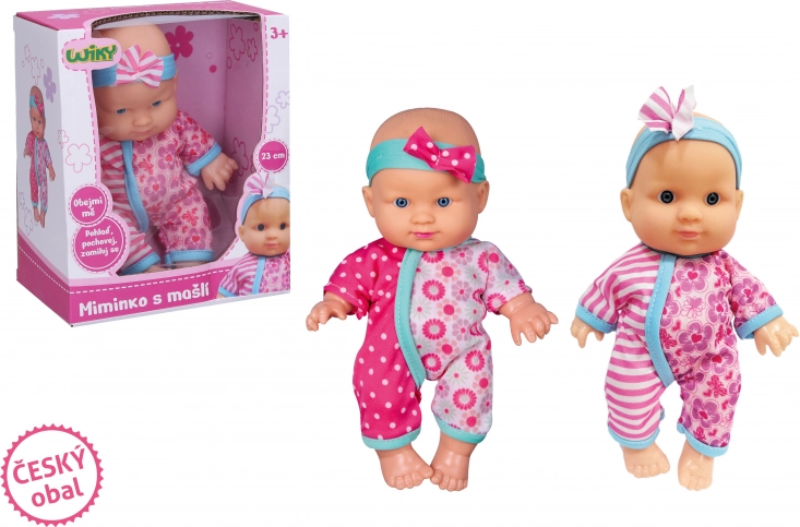 Puppenbaby mit Schleife 23 cm – tschechische Verpackung