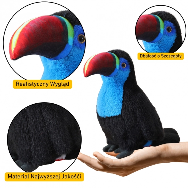 Plüschvogel Tukan Maskottchen blau 20 cm