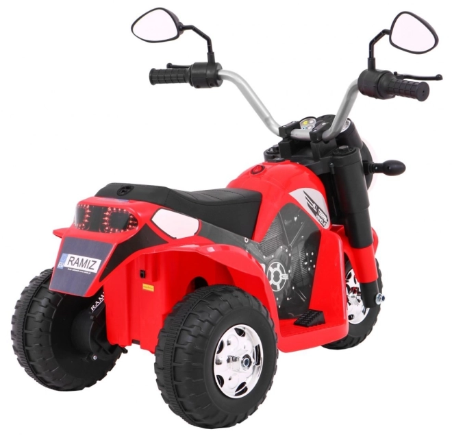 Kinder Elektro-Motorrad MiniBike Weiß mit LED-Lichtern und Sounds – rot