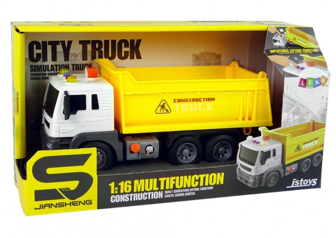Bau-Lkw mit Kippanhänger und Lichteffekten