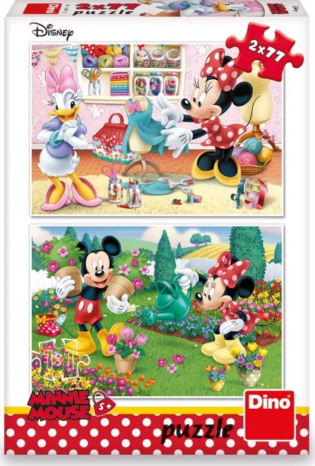 Dino Puzzle Fleißige Minnie 2x77 Teile