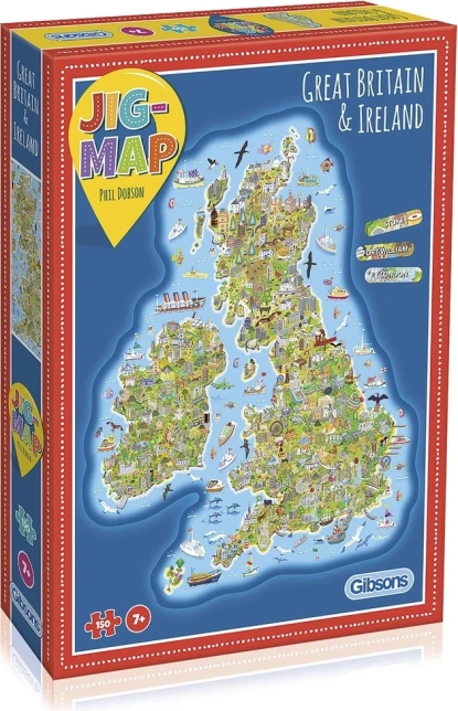 Bildungspuzzle Karte von Großbritannien und Irland 150 Teile