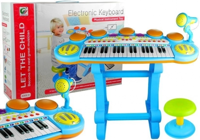 Musikspielzeug Keyboard Mit Mikrofon Und Hocker