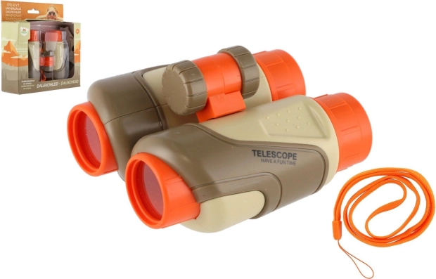 Kinder-Fernglas aus Kunststoff 2-in-1 mit Trageriemen und einstellbarem Zoom