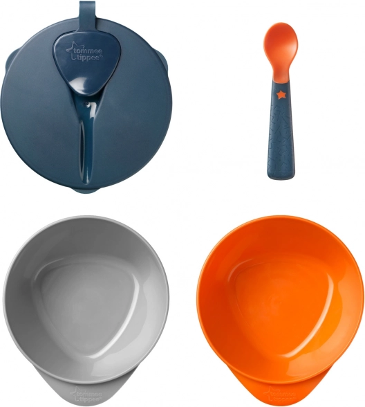 Schalen für einfaches Schöpfen mit Deckel und Löffel, Tommee Tippee Explora, 2 Stück