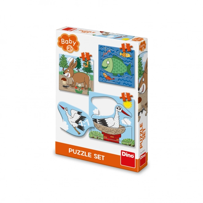 Entdeckungsreise mit Tierpuzzles für Kinder 3-in-1