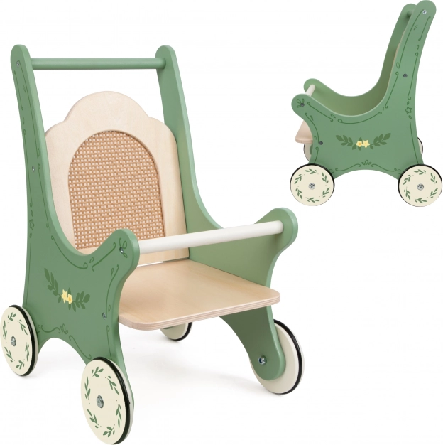 Holzwagen für Puppen im Vintage-Stil