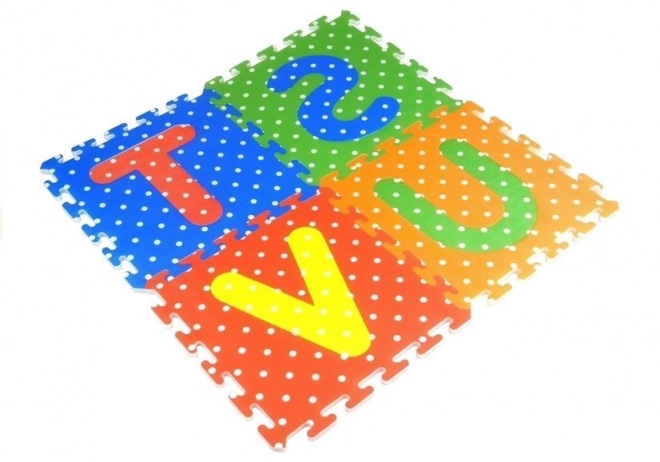 Bunte Schaumstoffpuzzle Alphabet und Zahlen