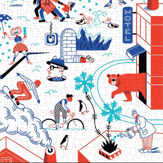Winterliches Puzzle mit 1000 Teilen
