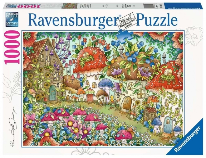 Ravensburger Puzzle Niedliche Pilzhäuser auf Blumenwiese 1000 Teile