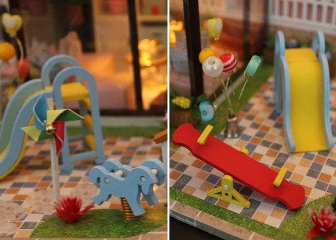 Niedliche Villa Miniatur-Bausatz für Kinder