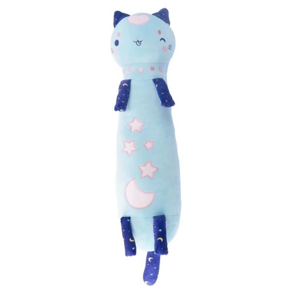 Leuchtender Stoff-Katze Momomi Blau 60 cm